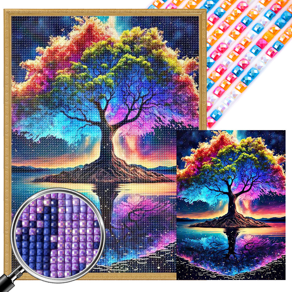 AB Diamond Painting - Full Square - Colorful tree of life (40*55CM)