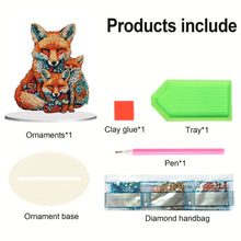 Load image into Gallery viewer, Diamond Painting Desktop Ornament Kit for Home Office Desktop Decor 20x25cm(Fox)
