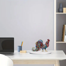 Load image into Gallery viewer, Diamond Painting Desktop Ornament Kit for Office Desktop Decor 20x25cm (Rooster)
