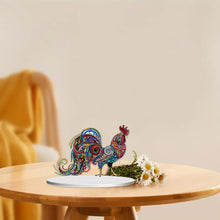 Load image into Gallery viewer, Diamond Painting Desktop Ornament Kit for Office Desktop Decor 20x25cm (Rooster)
