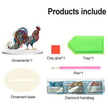 Load image into Gallery viewer, Diamond Painting Desktop Ornament Kit for Office Desktop Decor 20x25cm (Rooster)
