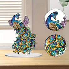 Load image into Gallery viewer, Diamond Painting Desktop Ornament Kit for Office Desktop Decor 20x25cm (Peacock)

