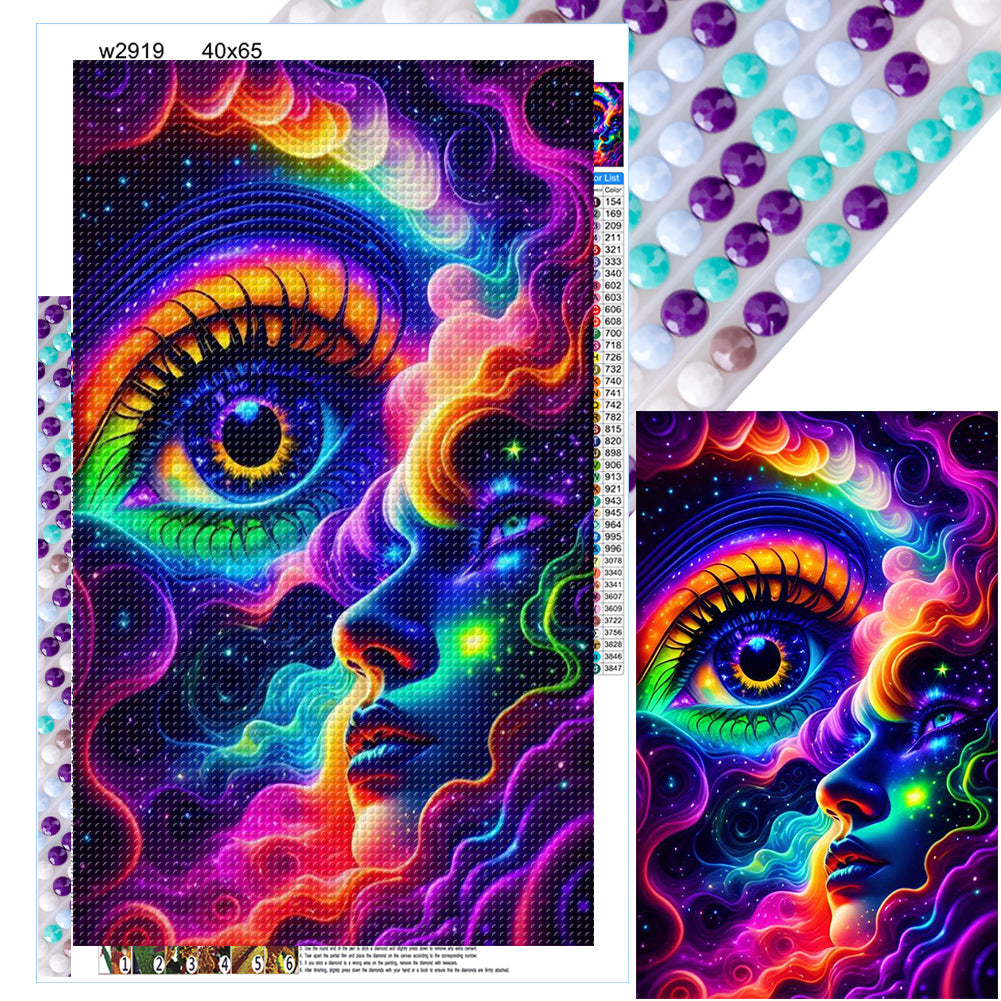 Diamond Painting - Full Round - Colorful cloud eyes (40*65CM)