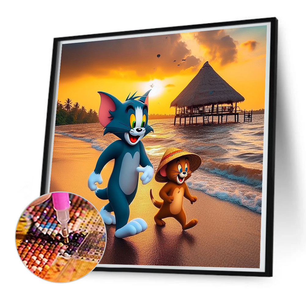 Diamond Painting - Full Round - cat and mouse (50*50CM)