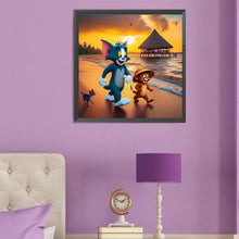 Load image into Gallery viewer, Diamond Painting - Full Round - cat and mouse (50*50CM)
