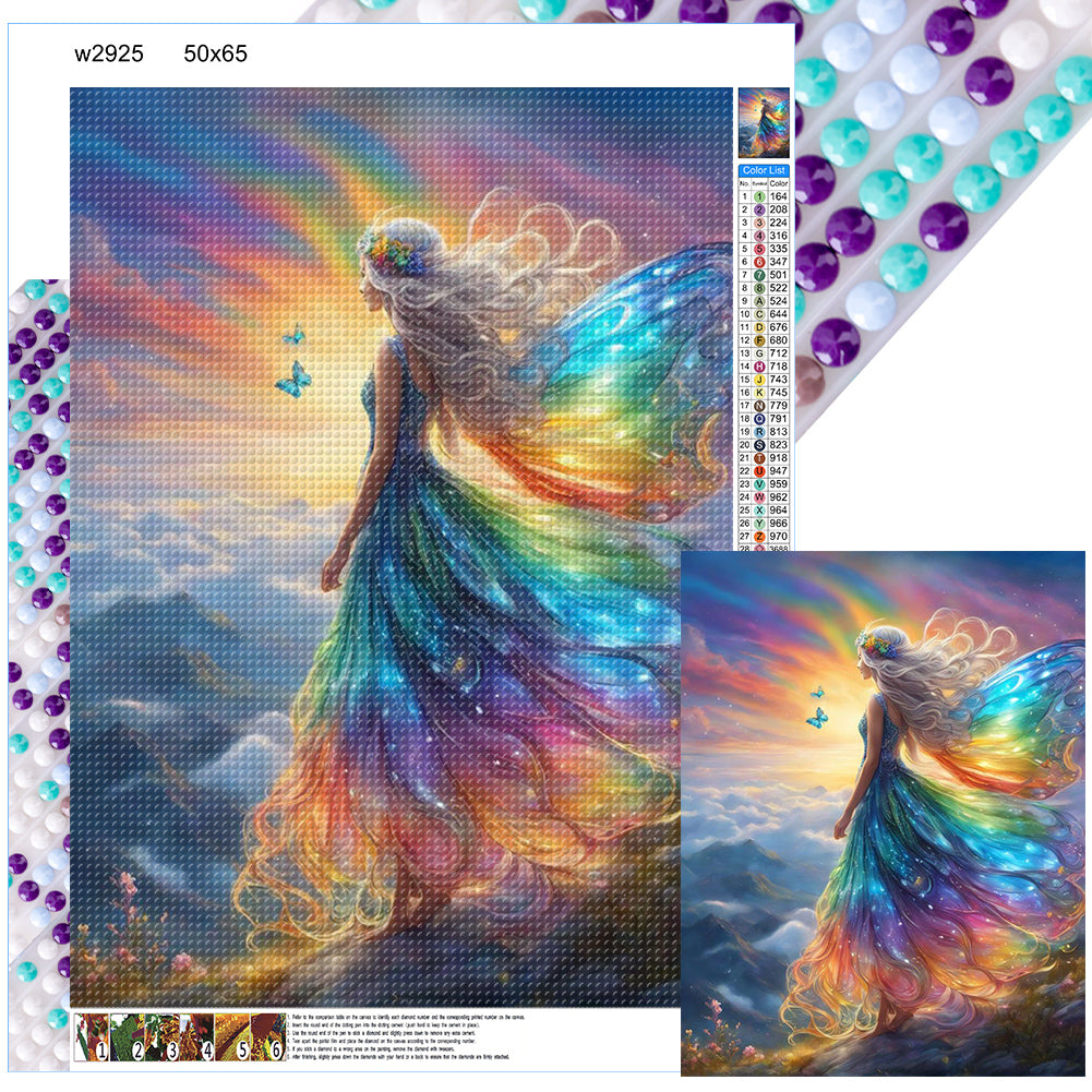 Diamond Painting - Full Round - butterfly angel (50*65CM)