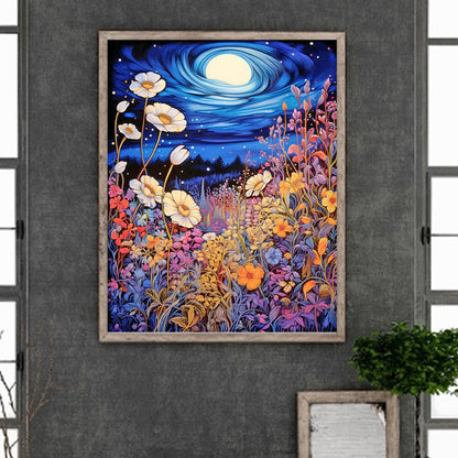 Diamond Painting - Full Round - Late night mountain wildflowers (40*50CM)