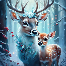 Load image into Gallery viewer, AB Diamond Painting - Full Round - Deer in the snow (30*30CM)
