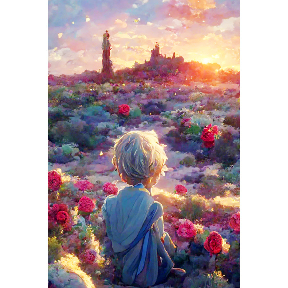 Diamond Painting - Full Round - The Little Prince and the Sunset Rose (40*60CM)