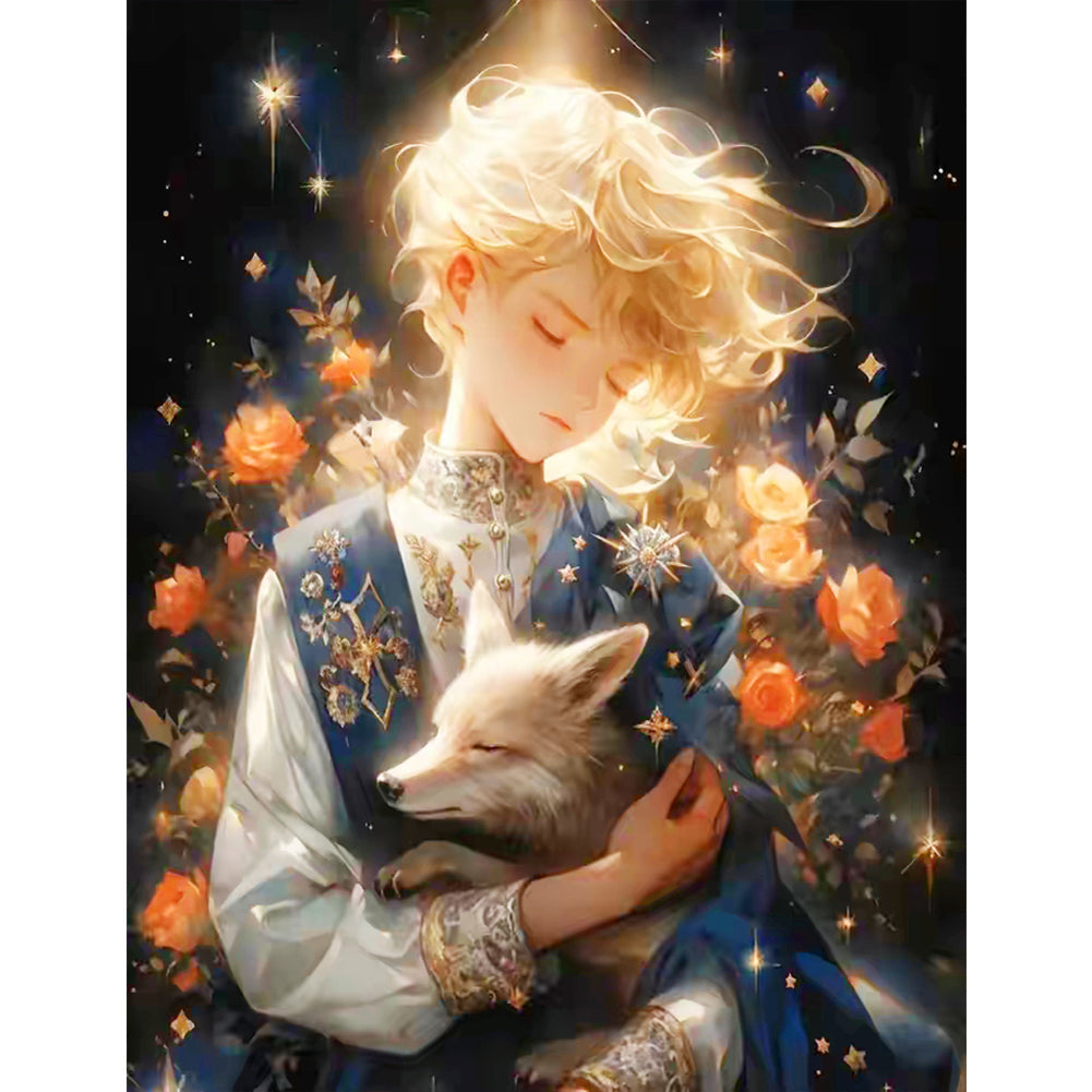 Diamond Painting - Full Round - The Little Prince and the Rose Fox (50*60CM)