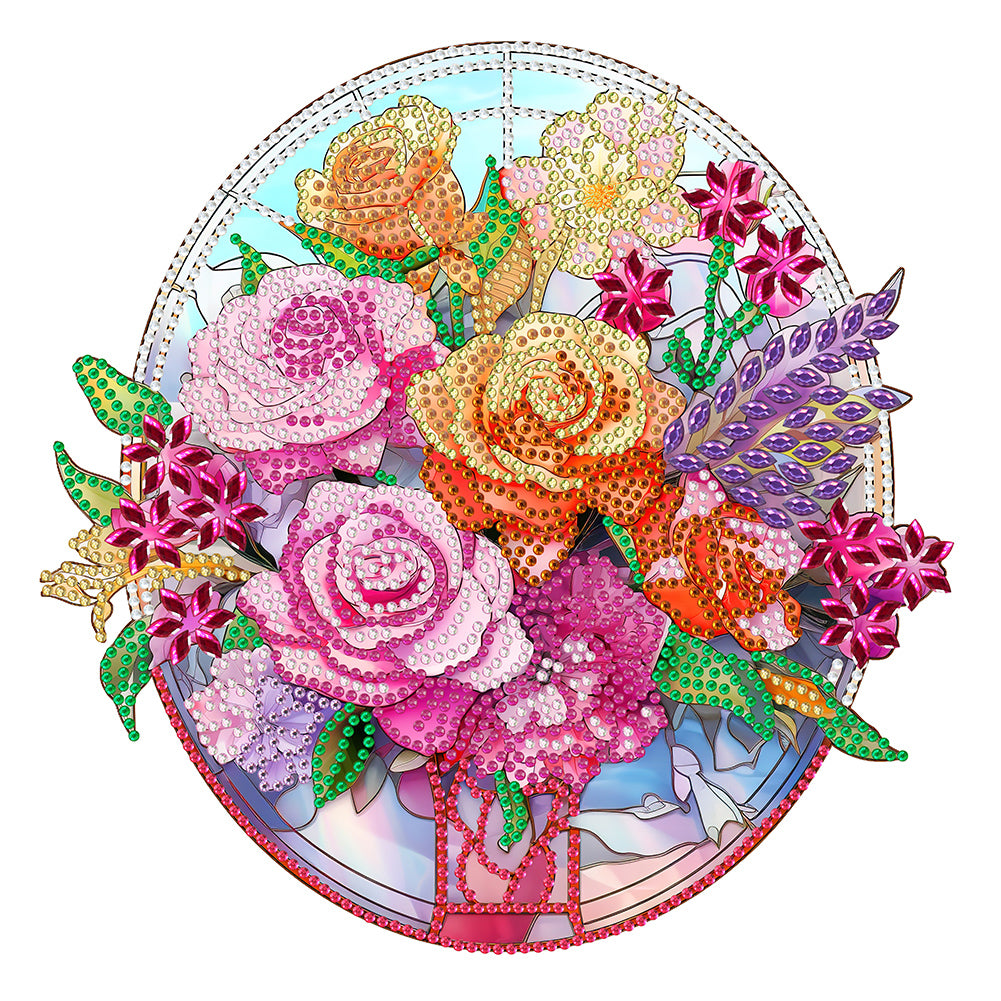 Diamond Painting - Partial Special Shaped - glass window grilles (30*30CM)