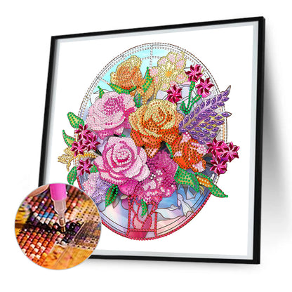Diamond Painting - Partial Special Shaped - glass window grilles (30*30CM)