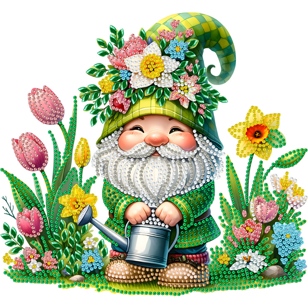 Diamond Painting - Partial Special Shaped - Garden Gnome (30*30CM)