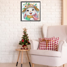 Load image into Gallery viewer, Diamond Painting - Partial Special Shaped - Little rabbit with flowers (30*30CM)
