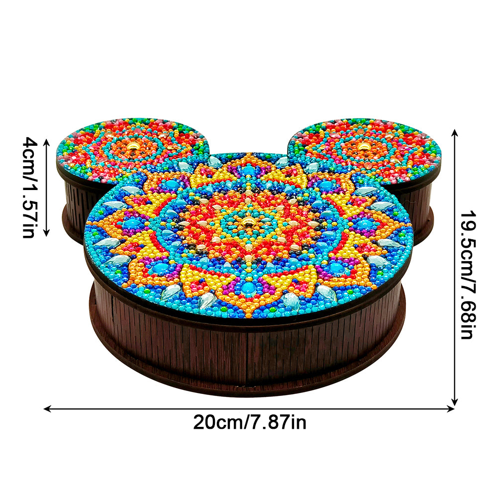 Wood DIY Diamond Painting Jewelry Organizer Box Kit for Adults Kids (Mandala)