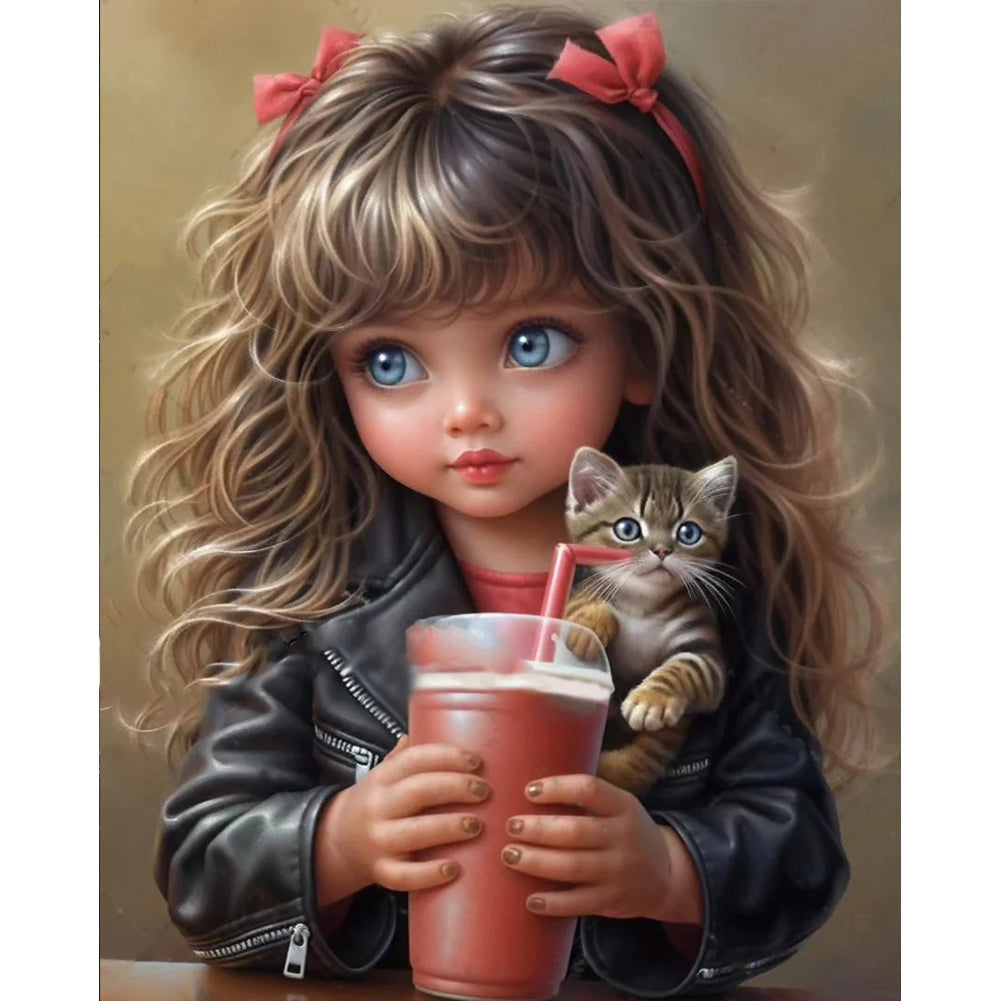 Diamond Painting - Full Round - sweet cool girl (40*50CM)