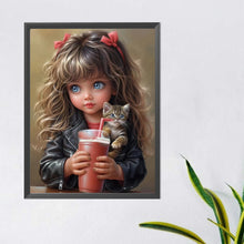 Load image into Gallery viewer, Diamond Painting - Full Round - sweet cool girl (40*50CM)

