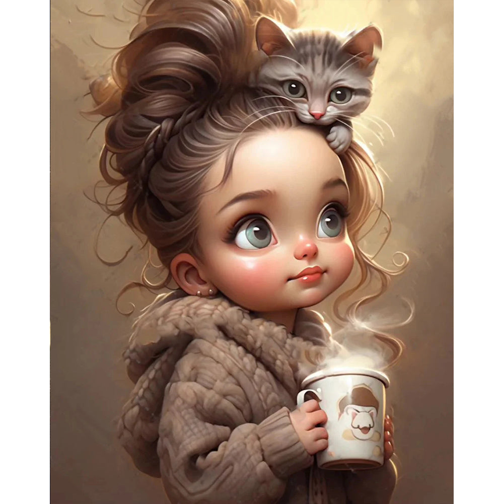Diamond Painting - Full Round - sweet cool girl (40*50CM)