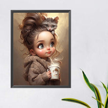 Load image into Gallery viewer, Diamond Painting - Full Round - sweet cool girl (40*50CM)
