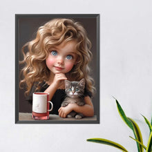 Load image into Gallery viewer, Diamond Painting - Full Round - sweet cool girl (40*50CM)
