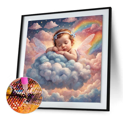 Diamond Painting - Full Round - sleeping angel child (30*30CM)