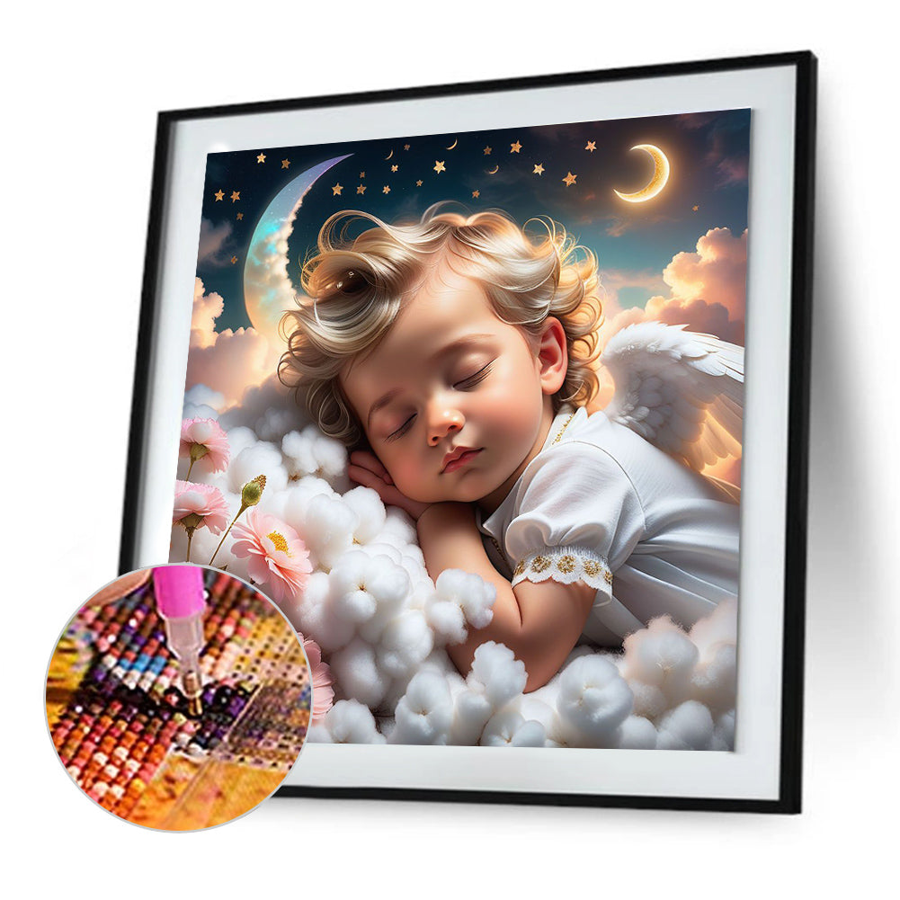 Diamond Painting - Full Round - sleeping angel child (30*30CM)