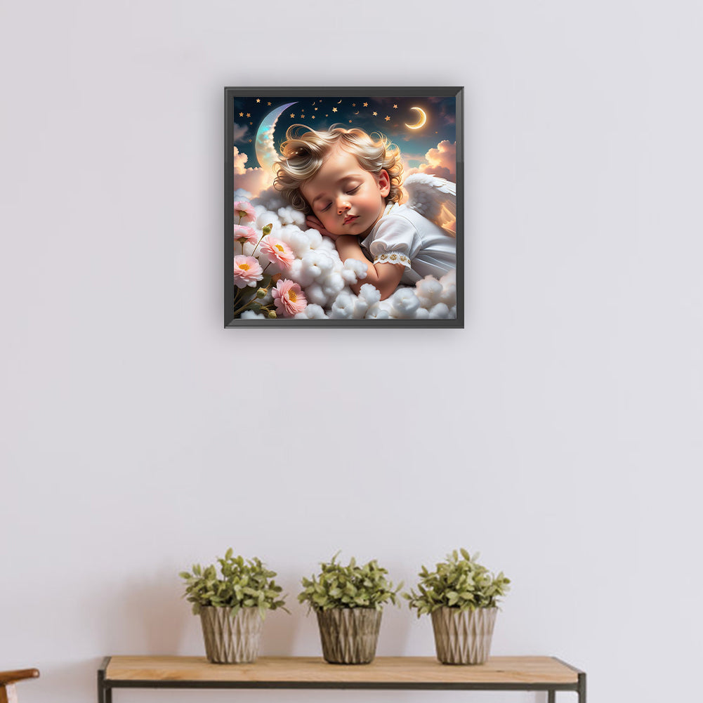 Diamond Painting - Full Round - sleeping angel child (30*30CM)