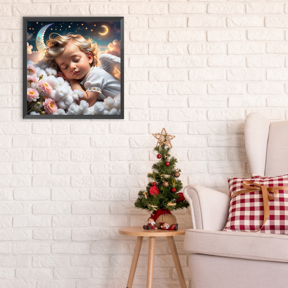 Diamond Painting - Full Round - sleeping angel child (30*30CM)