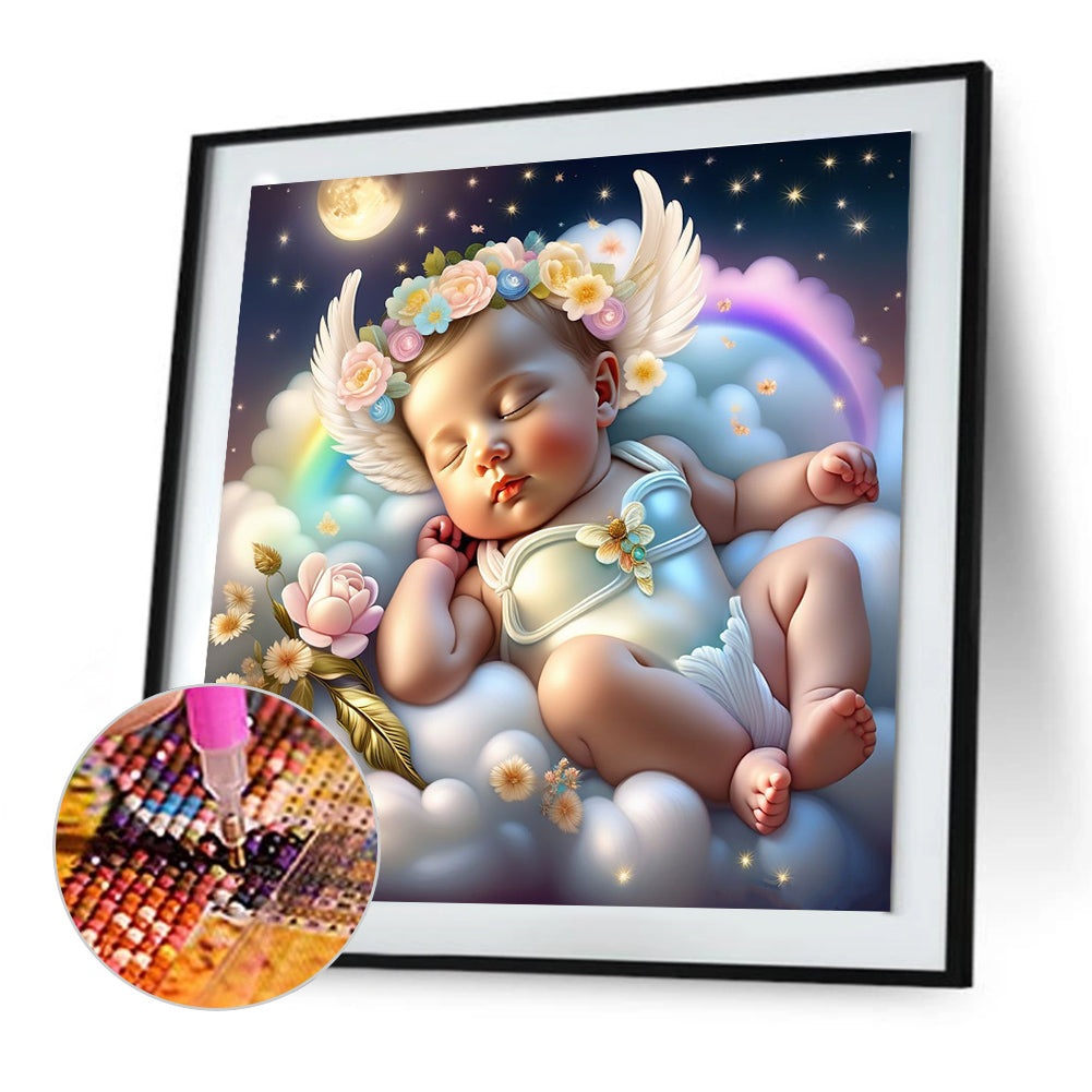 Diamond Painting - Full Round - sleeping angel child (30*30CM)