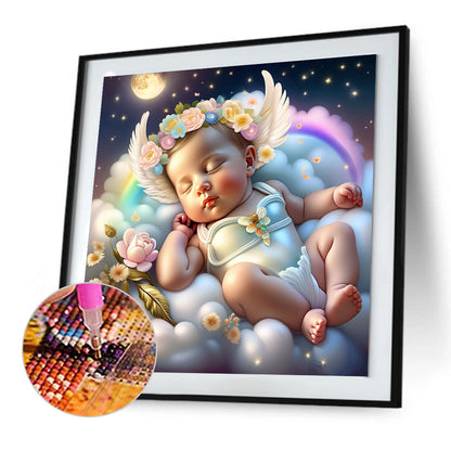 Diamond Painting - Full Round - sleeping angel child (30*30CM)