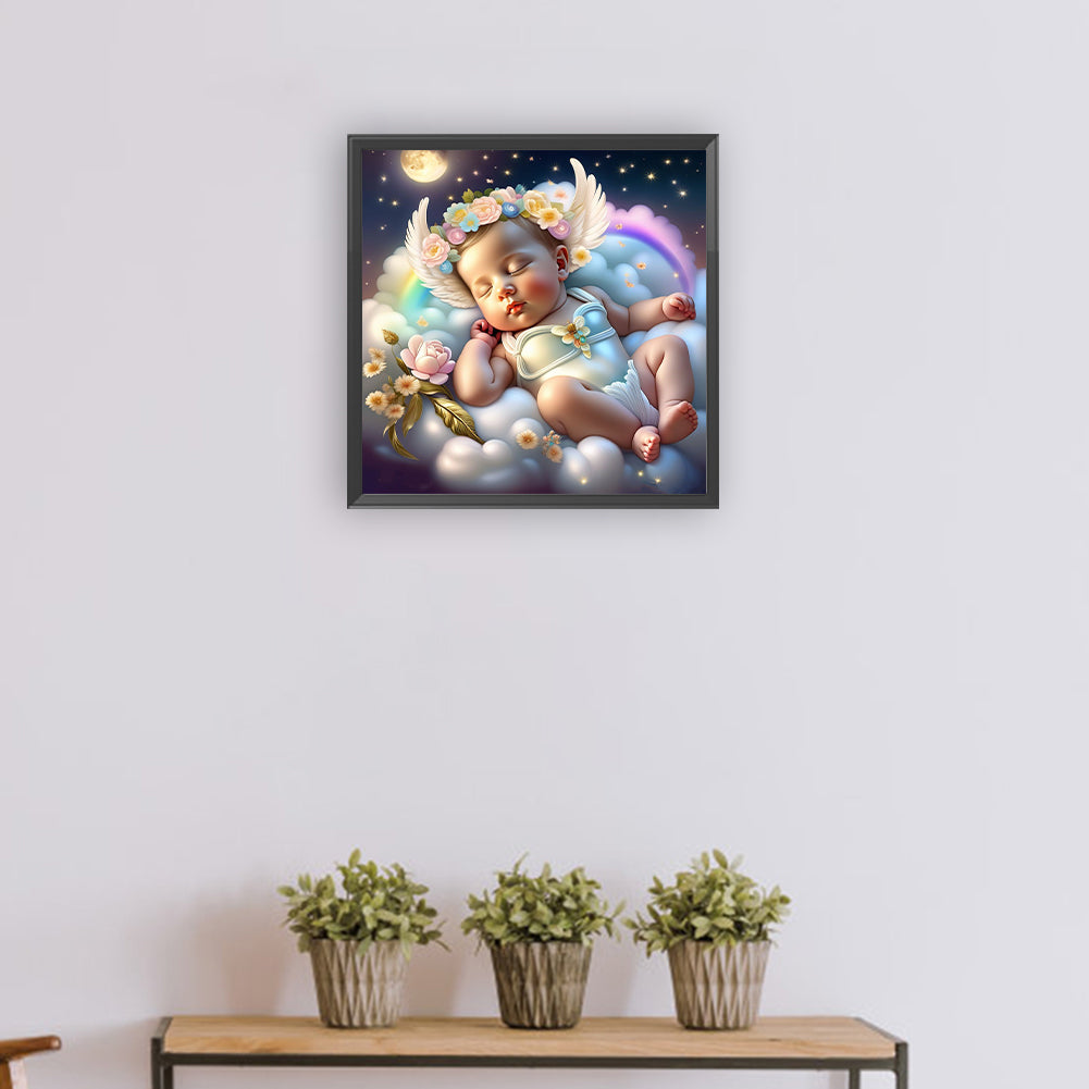 Diamond Painting - Full Round - sleeping angel child (30*30CM)