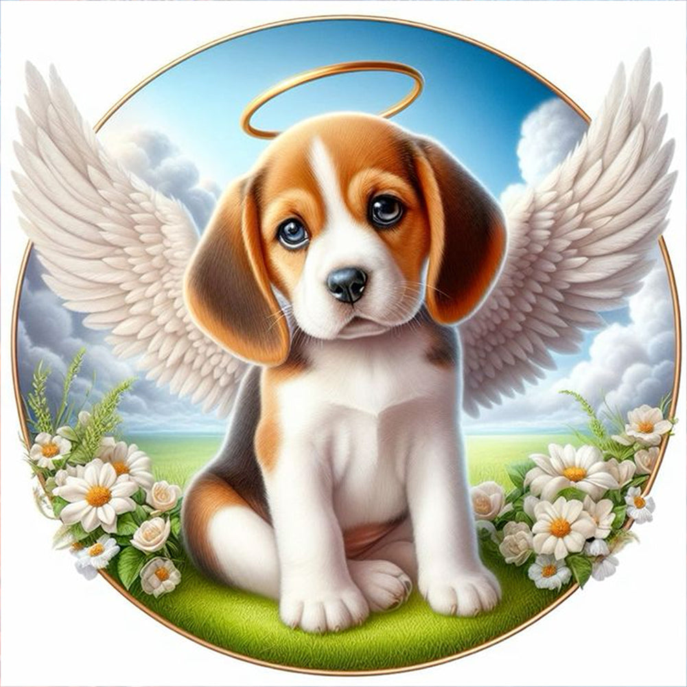 Diamond Painting - Full Round - angel puppy (40*40CM)