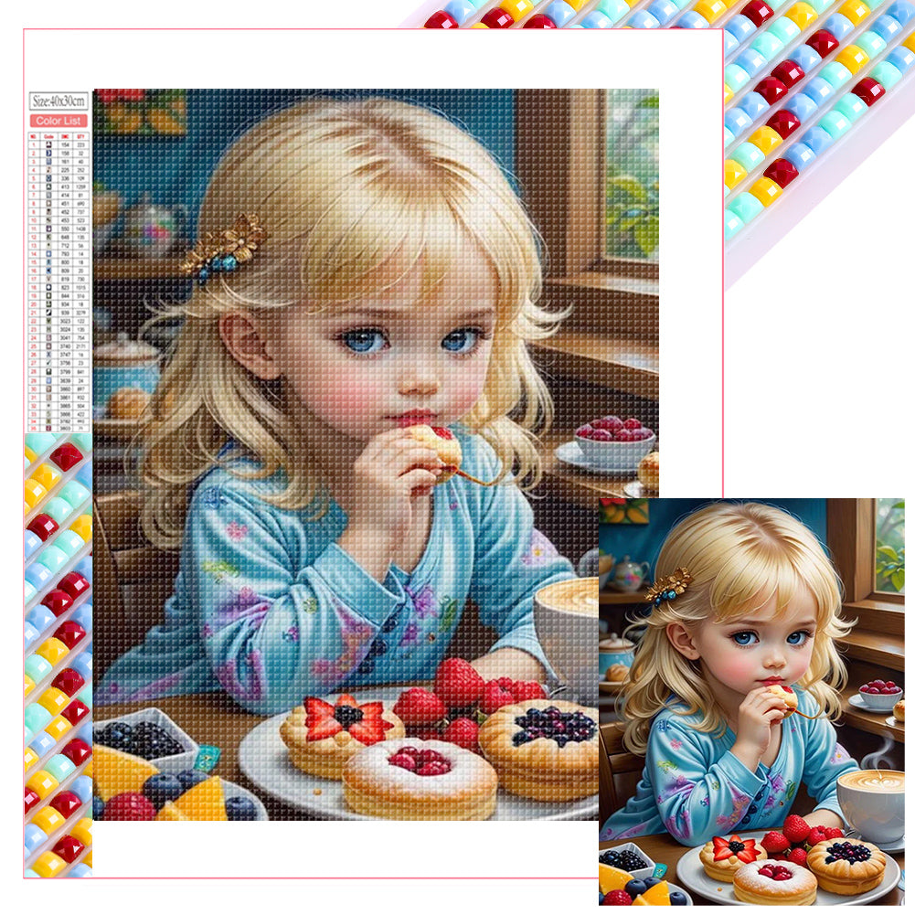 Diamond Painting - Full Square - little girl holding animals (30*40CM)