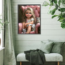 Load image into Gallery viewer, Diamond Painting - Full Square - little girl holding animals (30*40CM)
