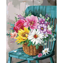 Load image into Gallery viewer, AB Diamond Painting - Full Round - flower basket on chair (40*50CM)
