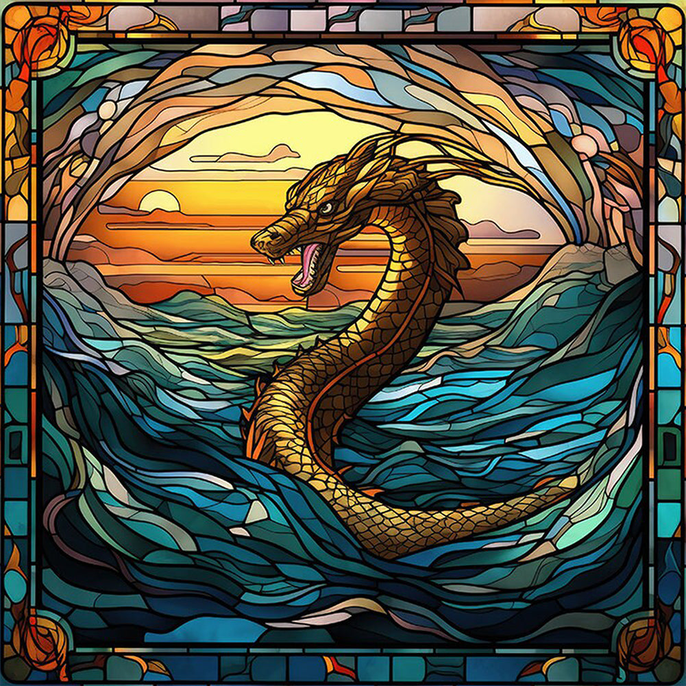 AB Diamond Painting - Full Round - dragon in mural (40*40CM)