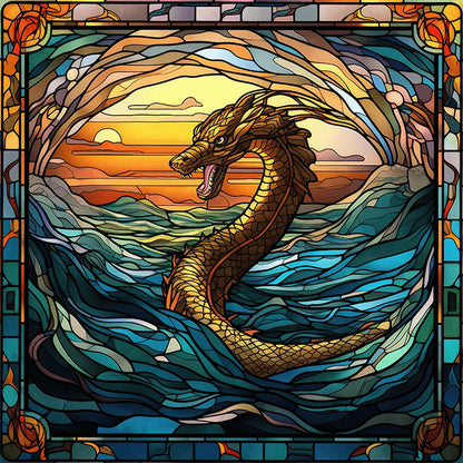 AB Diamond Painting - Full Round - dragon in mural (40*40CM)