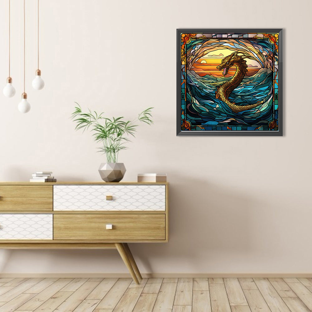 AB Diamond Painting - Full Round - dragon in mural (40*40CM)