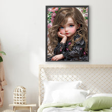 Load image into Gallery viewer, Diamond Painting - Partial Special Shaped - sweet cool girl (30*40CM)
