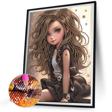 Load image into Gallery viewer, Diamond Painting - Partial Special Shaped - sweet cool girl (30*40CM)
