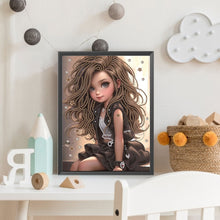 Load image into Gallery viewer, Diamond Painting - Partial Special Shaped - sweet cool girl (30*40CM)
