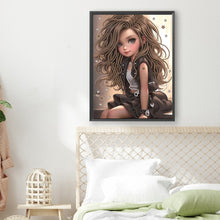 Load image into Gallery viewer, Diamond Painting - Partial Special Shaped - sweet cool girl (30*40CM)
