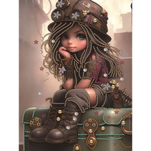 Load image into Gallery viewer, Diamond Painting - Partial Special Shaped - sweet cool girl (30*40CM)
