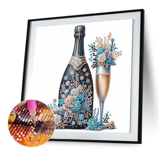 Diamond Painting - Partial Special Shaped - Celebration champagne (30*30CM)
