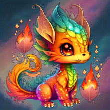 Load image into Gallery viewer, Diamond Painting - Full Round - fire dragon (30*30CM)
