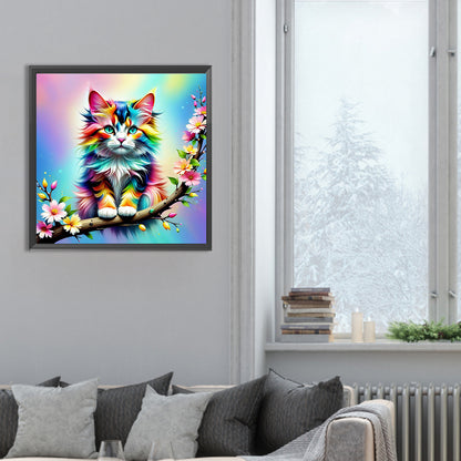 Diamond Painting - Full Round - colorful cat (30*30CM)