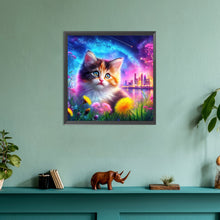 Load image into Gallery viewer, Diamond Painting - Full Round - galaxy cat (30*30CM)
