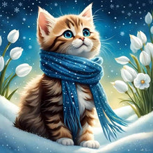 Load image into Gallery viewer, Diamond Painting - Full Round - scarf cat (30*30CM)
