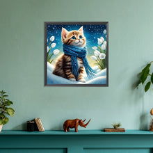 Load image into Gallery viewer, Diamond Painting - Full Round - scarf cat (30*30CM)
