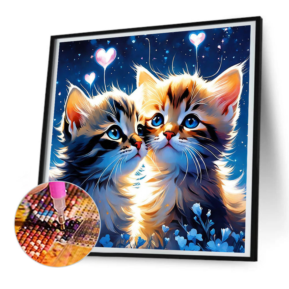 Diamond Painting - Full Round - two cats (30*30CM)